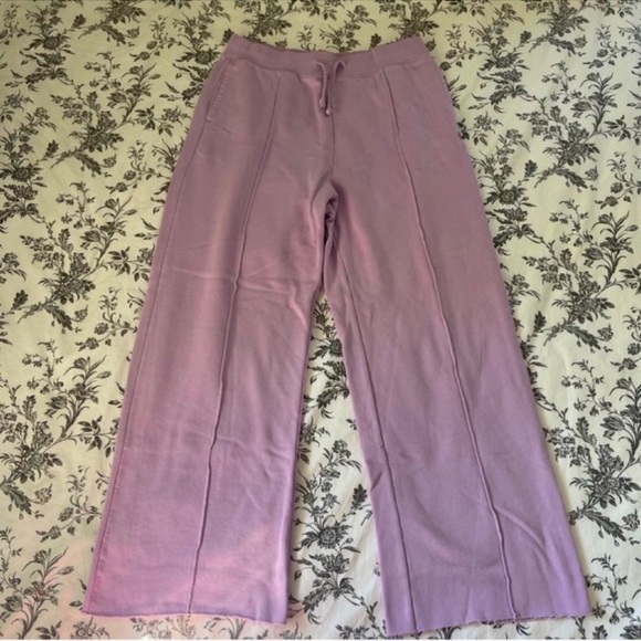 Gilly Hicks Purple Fleece Wide-Leg Sweatpants - Picture 1 of 6